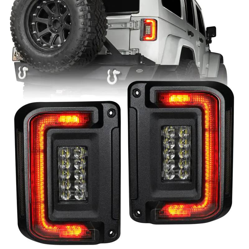 Oracle 07-17 Jeep Wrangler Jk Flush Mount Led Tail Lights - Tinted 1