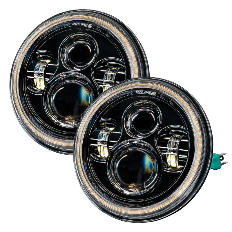 Oracle 07-18 Jeep Wrangler Jk Switchback Led Halo Headlights - Amber/White - Switchback 1