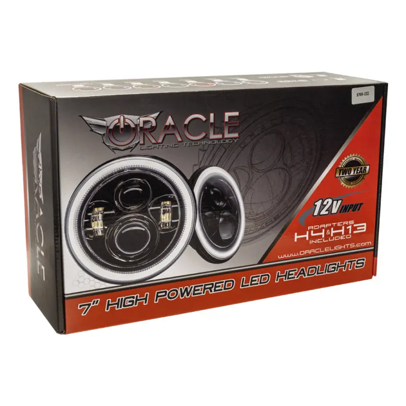 Oracle 7In High Powered Led Headlights - No Halo - Black Bezel 2