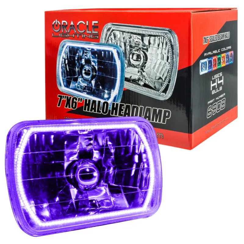 Oracle Pre-Installed Lights 7X6 In. Sealed Beam - Uv/Purple Halo 2