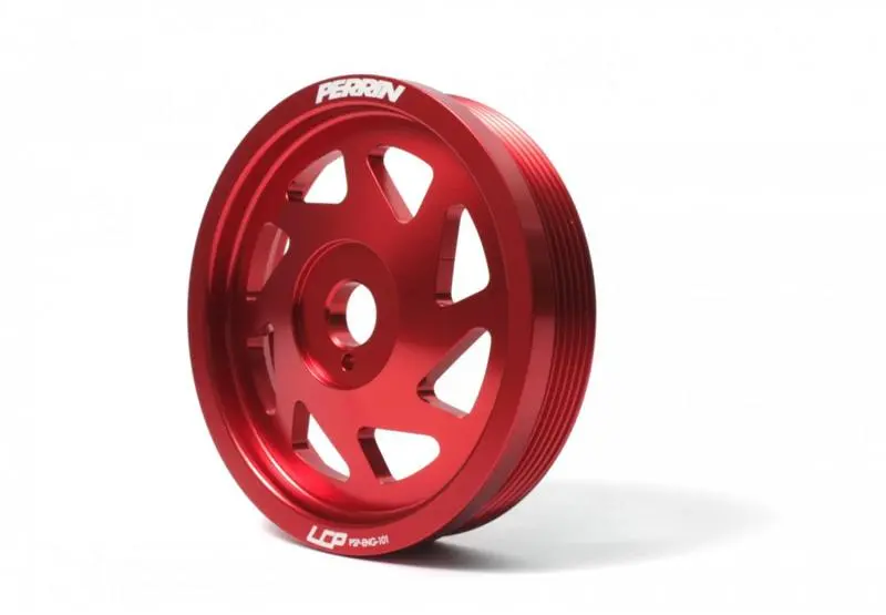 Perrin 93-14 Subaru Impreza (Incl. 02-14 Wrx) / 04-21 Sti Lightened Crank Pulley - Red 1