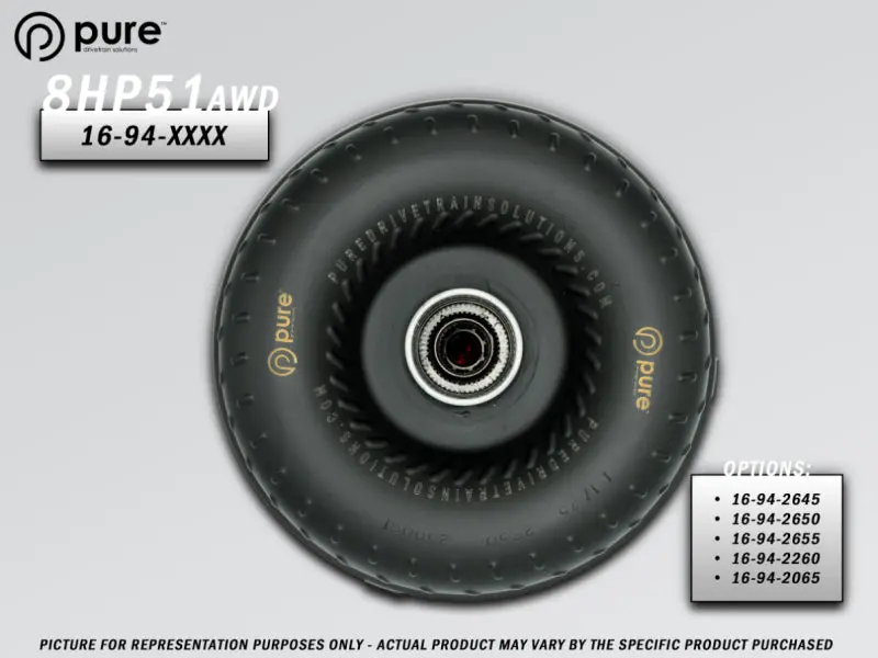 Pure Drivetrain 8Hp51 High Performance Billet Race Torque Converter - 26/50 Stator - Awd 1
