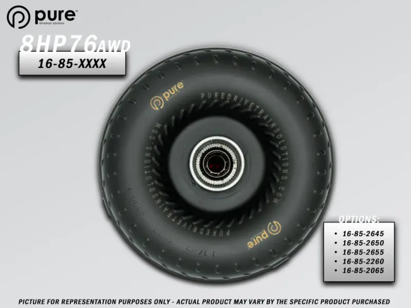 Pure Drivetrain 8Hp76 High Performance Billet Race Torque Converter - 26/50 Stator - Awd 1