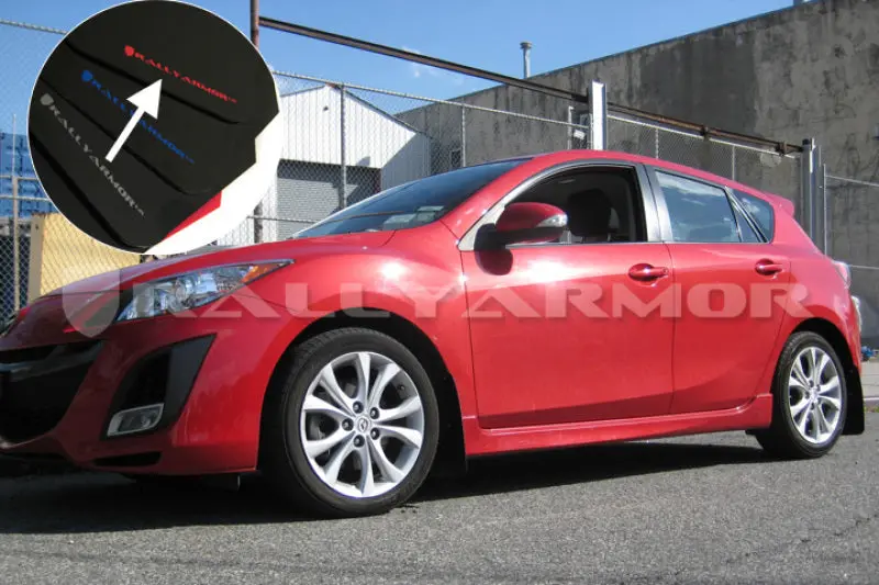 Rally Armor 10-13 Mazda3/Speed3 (Hatch/Sedan) Black Ur Mud Flap W/Red Logo 2