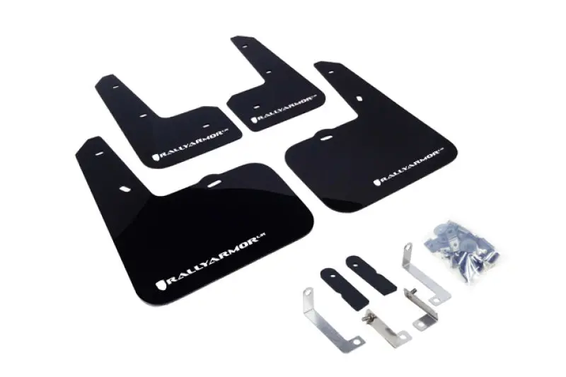 Rally Armor 12-18 Hyundai Veloster Black Ur Mud Flap W/ White Logo 1