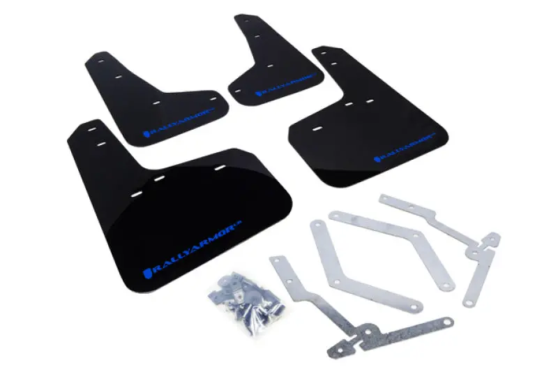 Rally Armor 12-19 Ford Focus St / 16-19 Rs Black Mud Flap W/Blue Logo 1