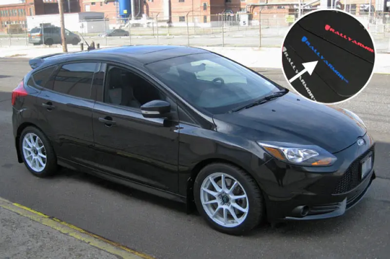 Rally Armor 12-19 Ford Focus St / 16-19 Rs Black Mud Flap W/Blue Logo 2