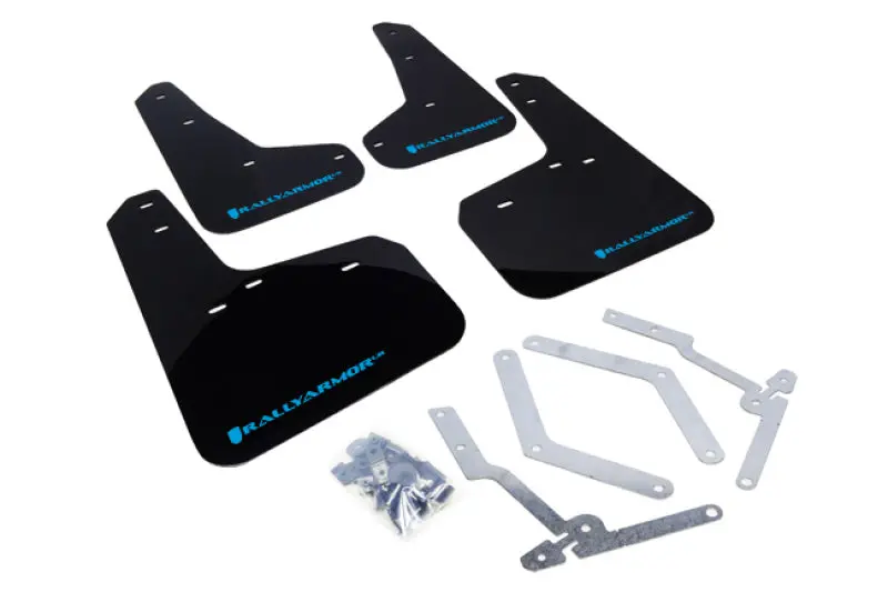 Rally Armor 12-19 Ford Focus St / 16-19 Rs Black Ur Mud Flap W/Nitrous Blue Logo 1
