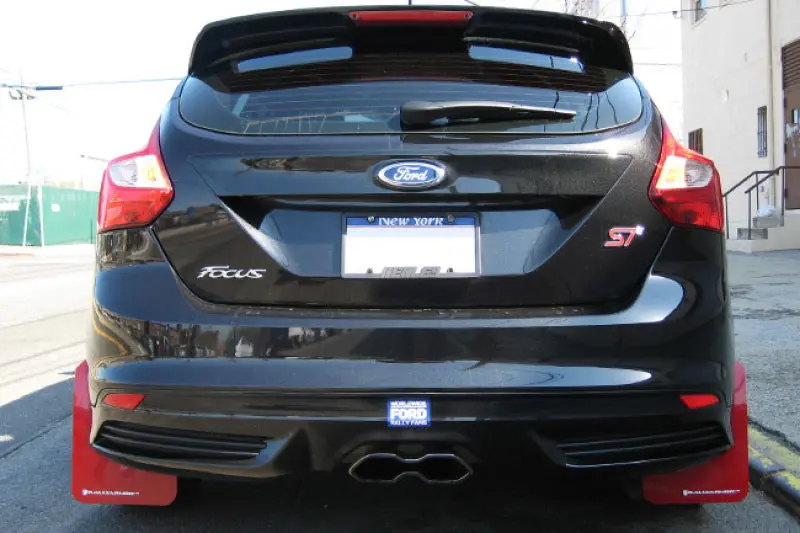 Rally Armor 12-19 Ford Focus St / 16-19 Rs Black Ur Mud Flap W/Nitrous Blue Logo 2