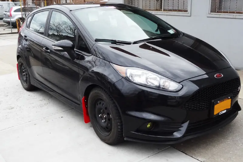 Rally Armor 13-19 Ford Fiesta St Black Ur Mud Flap W/Red Logo 2