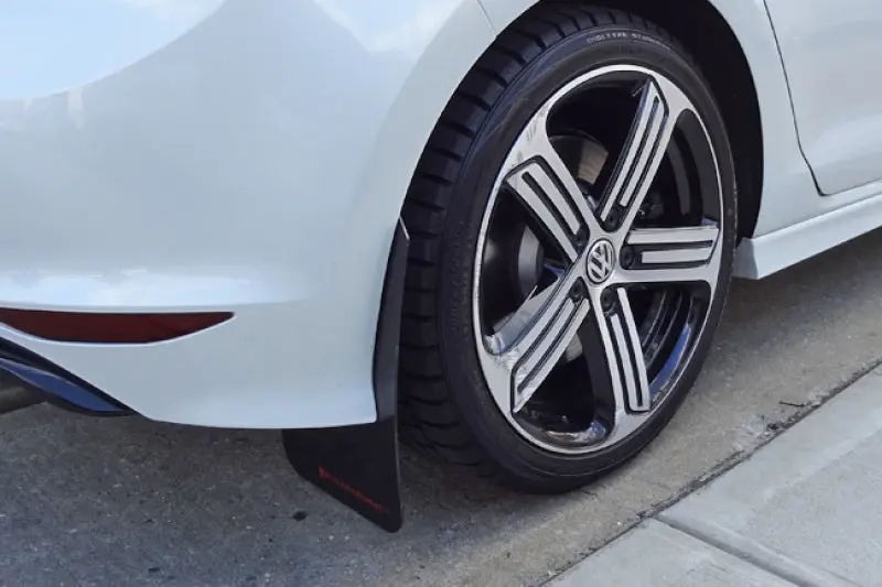 Rally Armor 15-17.5 Mkvii Vw Golf R Black Ur Mud Flap W/Blue Logo 2