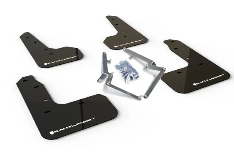 Rally Armor 17-21 Honda Civic Sport/Sport Touring Black Ur Mud Flap W/White Logo 1