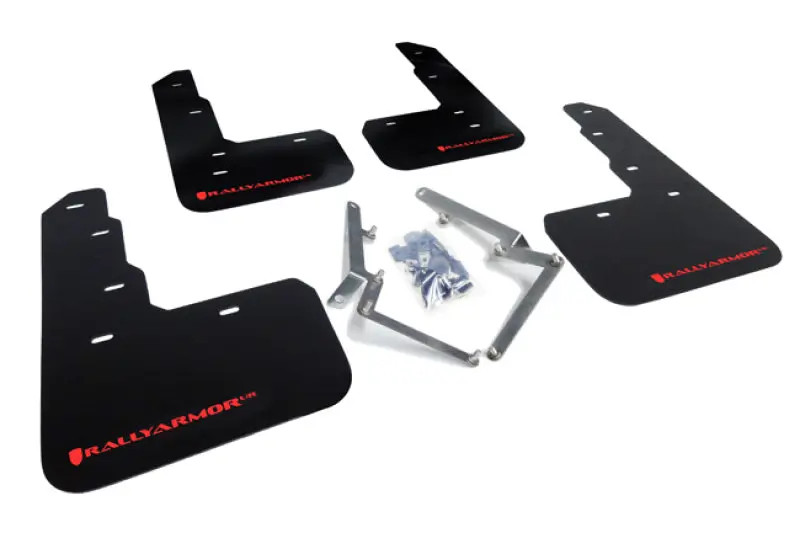 Rally Armor 17-22 Honda Civic Type R Black Ur Mud Flap W/Red Logo 1