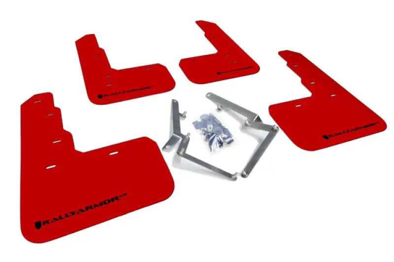 Rally Armor 17-22 Honda Civic Type R Red Ur Mud Flap W/Black Logo 1