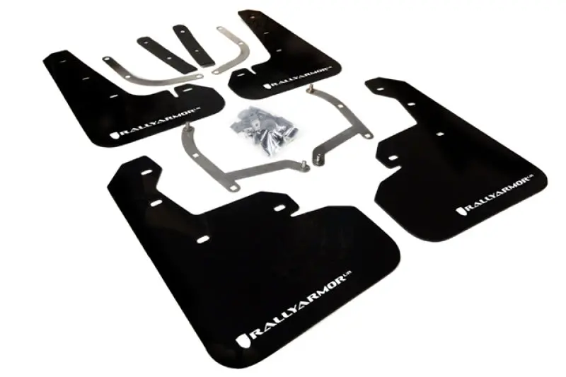 Rally Armor 17-23 Subaru Impreza 4D/5D Black Ur Mud Flap W/White Logo 1