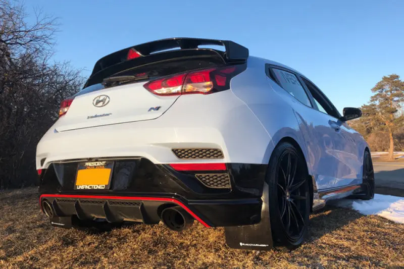Rally Armor 19-22 Hyundai Veloster N Black Ur Mud Flap W/ Red Logo 2