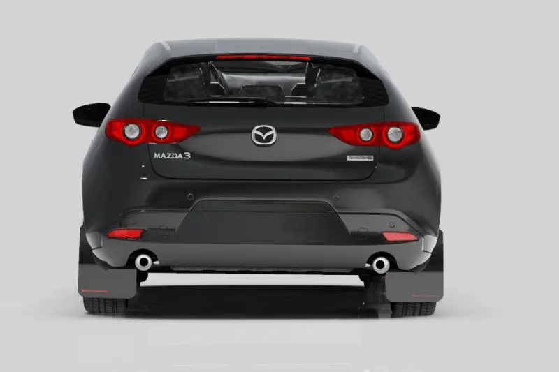 Rally Armor 19-26 Mazda3 Hatchback Black Ur Mud Flap W/Red Logo 2