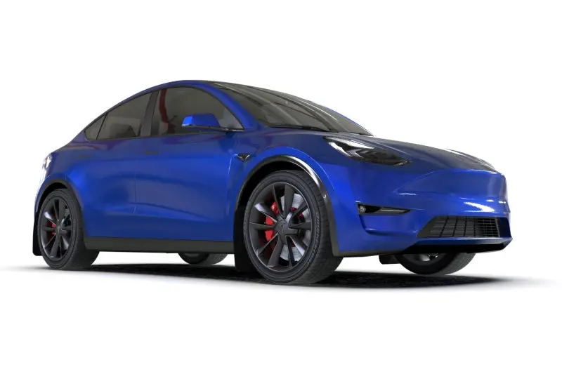 Rally Armor 20-26 Tesla Model Y, Juniper Y Black Ur Mud Flap W/White Logo 2
