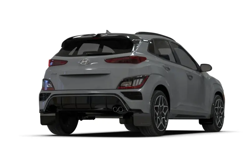 Rally Armor 22-23 Hyundai Kona N-Line Black Ur Mud Flap W/Red Logo 2