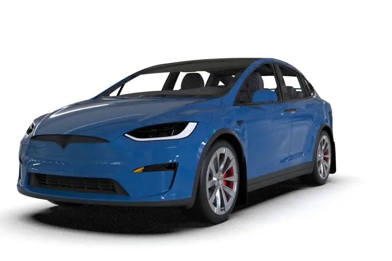Rally Armor 22-26 Tesla Model X Black Ur Mud Flap - Metallic Black Logo 2