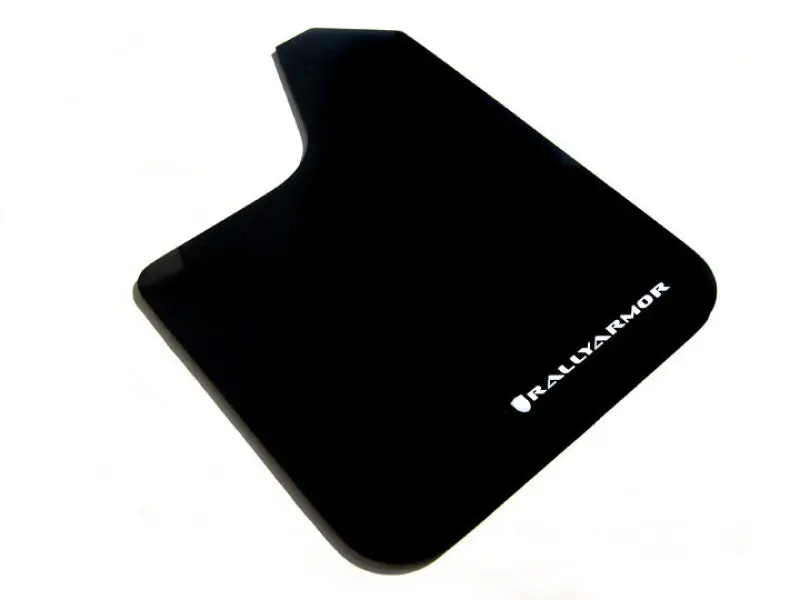 Rally Armor Universal Fit (No Hardware) Basic Black Mud Flap W/ Red Logo 2