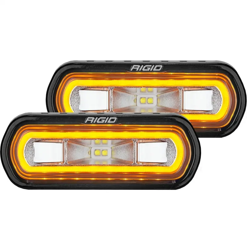Rigid Industries Sr-L Series Surface Mount Led Spreader Pair W/ Amber Halo - Universal 2