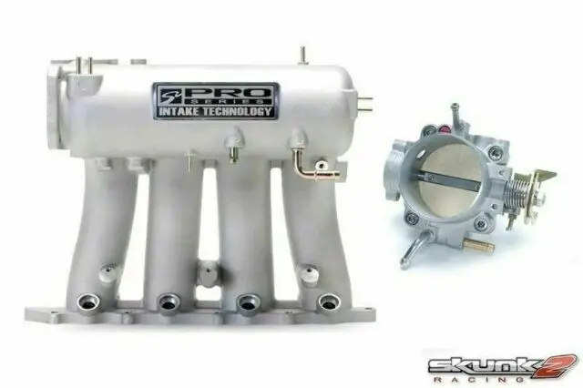 Skunk2 Intake Manifold Pro Silver+Throttle Body Alpha 70Mm B18a1/B18b1/B20b 1