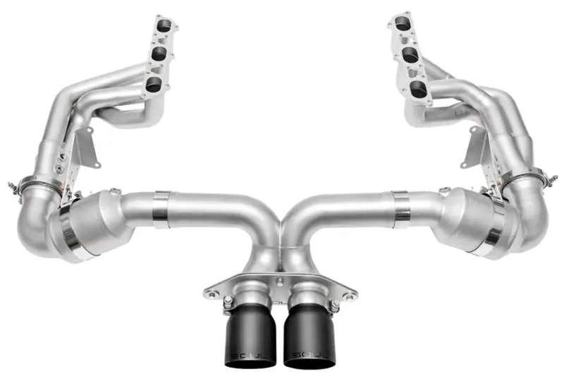 Soul Catted Exh System-4In Straight Cut Satin Black Tips For 22 Porsche 992 Gt3 1
