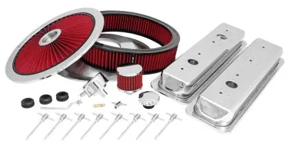 Spectre Deluxe Engine Dress Up Kit - Red For Sb Chevy Centerbolt 1