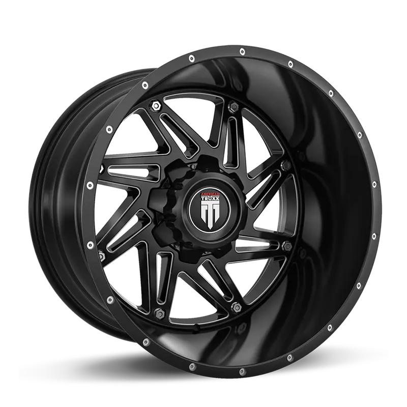 American Truxx At165 Warrior 22X14 Inch Off-Road Wheel – Black/Milled Finish, 5X127, -76Mm Offset 1