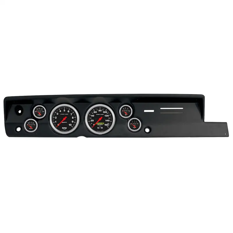 Autometer Direct-Fit Dash Kit For Plymouth Barracuda & Cuda (1967–1969) – Includes Six Gauges: Four 2-1/16" And Two 5" (2118-11) 1