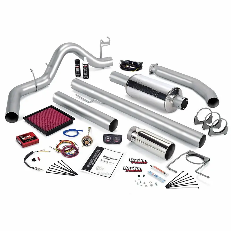 Banks Power Stinger Exhaust System – Single Exit, Stainless Steel With Chrome Tip For 1998 Dodge Ram 5.9L V8 Extended Cab 1