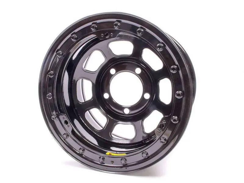 Bassett Racing 59D54Lk 15X8.75 Black Alloy Wheel – 5X5 Bolt Pattern, 4" Backspace, D-Hole Design 1