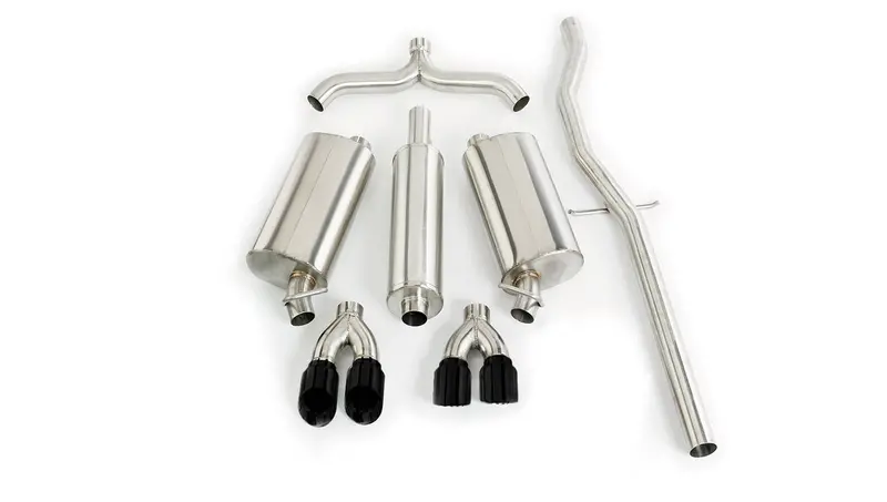 Corsa Performance Dual Cat-Back Exhaust – 2.5" Tubing, Black Tips, For 1999–2004 Cadillac Seville 1