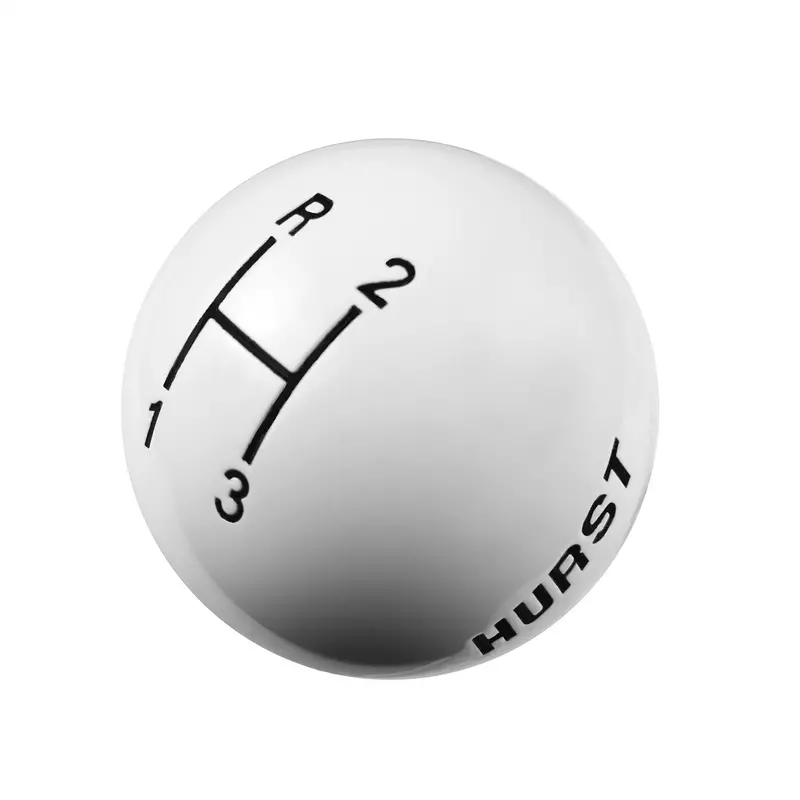 Hurst 1637624 White 3-Speed Shifter Knob – 3/8"-16 Threaded Base 2