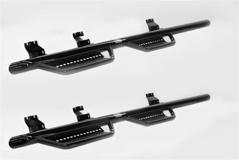 Ranch Hand Rsf09Hc5B4W Running Boards – 3-Inch Round Tube, 4-Step Design With Textured Black Powder Coat 1