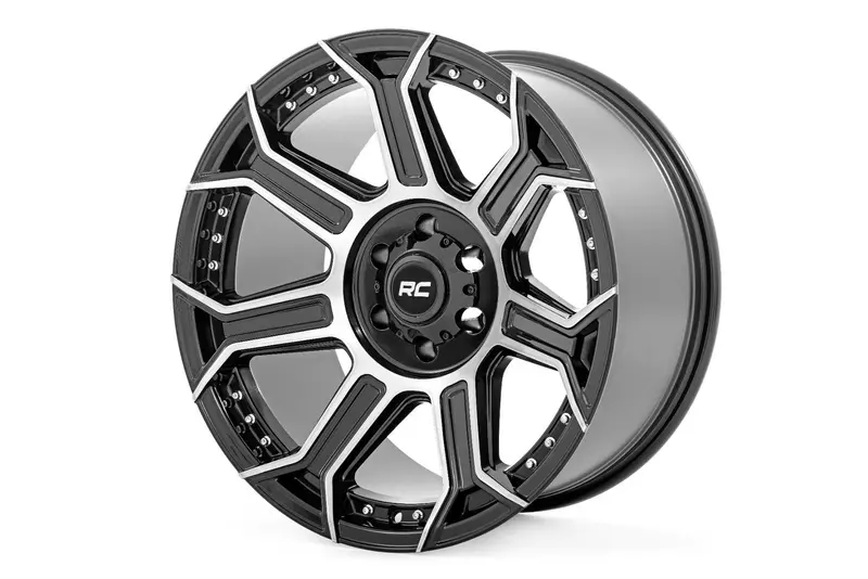 Rough Country 89201006 20X10 Inch One-Piece Alloy Wheel – Black Machined Gunmetal Finish, 8X180Mm Bolt Pattern, -19Mm Offset 1