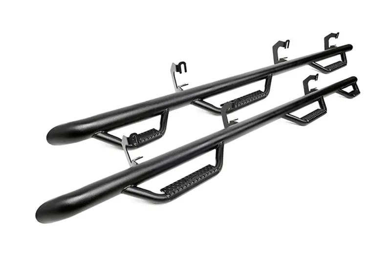 Rough Country Wheel-To-Wheel Nerf Steps – Includes Access Step, Fits 2014–2018 Silverado/Sierra 1500 Double Cab 1