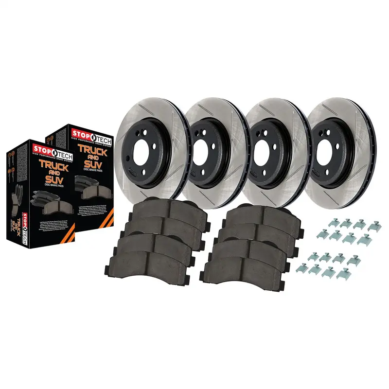 Stoptech 4-Wheel Slotted Brake Kit – Heavy-Duty Truck Axle Package 1