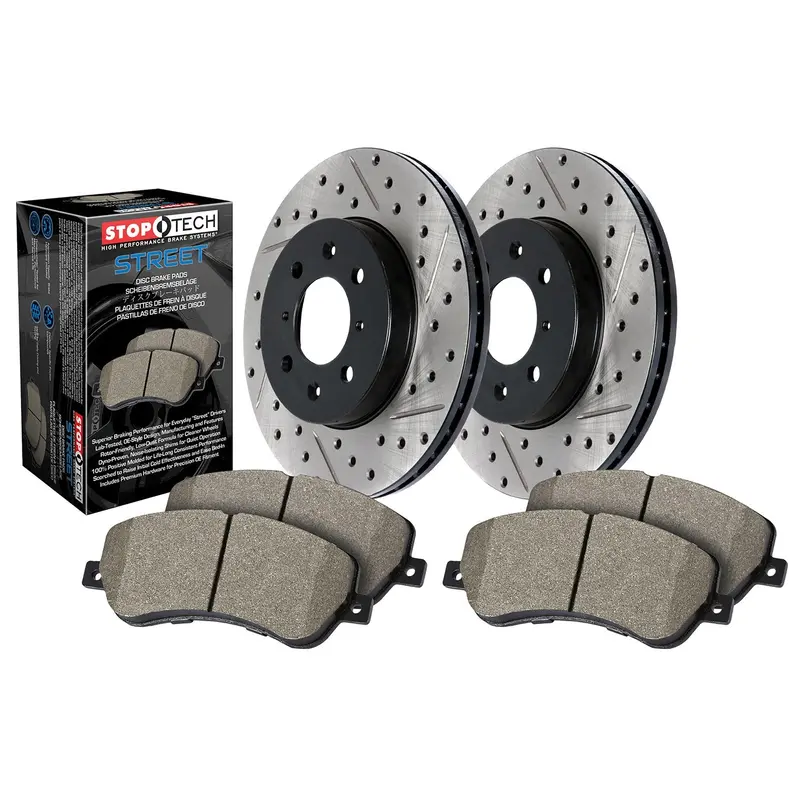 Stoptech 938.65131 Drilled & Slotted Front Brake Kit For Street Use 1