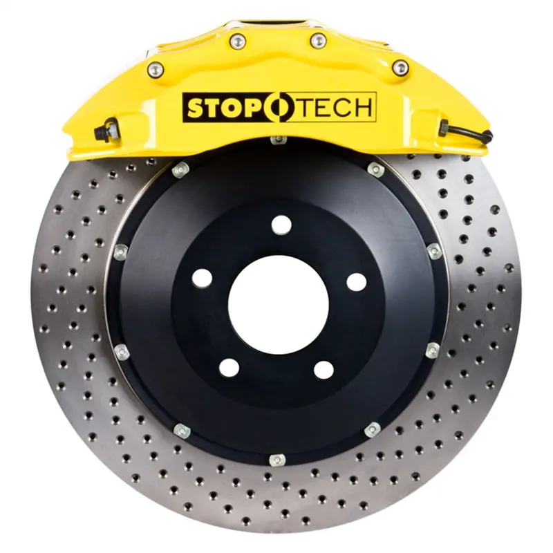Stoptech Big Brake Kit – Front, Yellow Calipers With Slotted Two-Piece Rotors 1