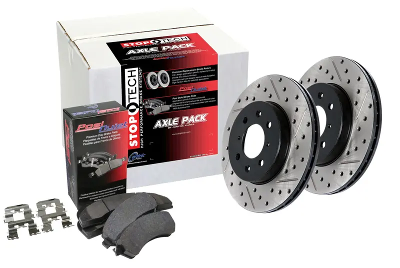 Stoptech Street Rear Brake Kit – Drilled & Slotted Rotors 1