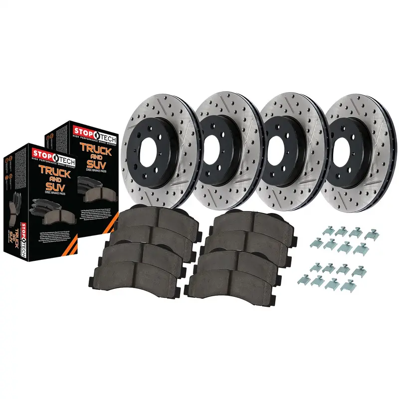 Stoptech Truck 4-Wheel Brake Kit – Slotted & Drilled Rotors Designed For Heavy-Duty Vehicles 1
