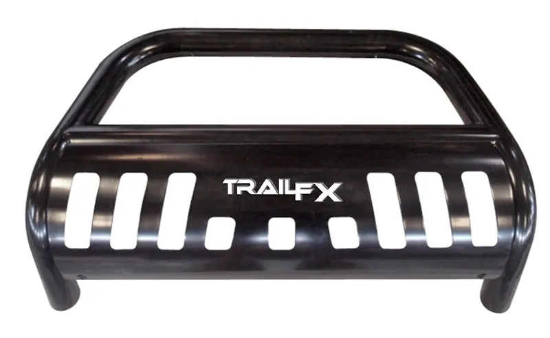 Trailfx B0007B Powder-Coated Black Bull Bar – 3″ Diameter With Integrated Skid Plate 1
