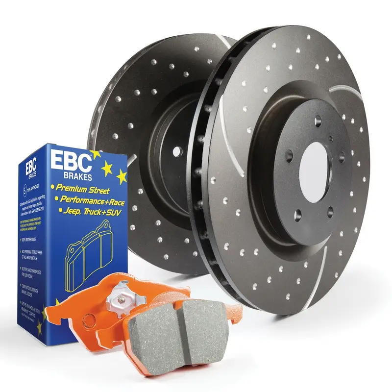 Ebc S8Kr1146 Brake Kit — Orangestuff Pads With Gd Drilled & Slotted Rotors 1